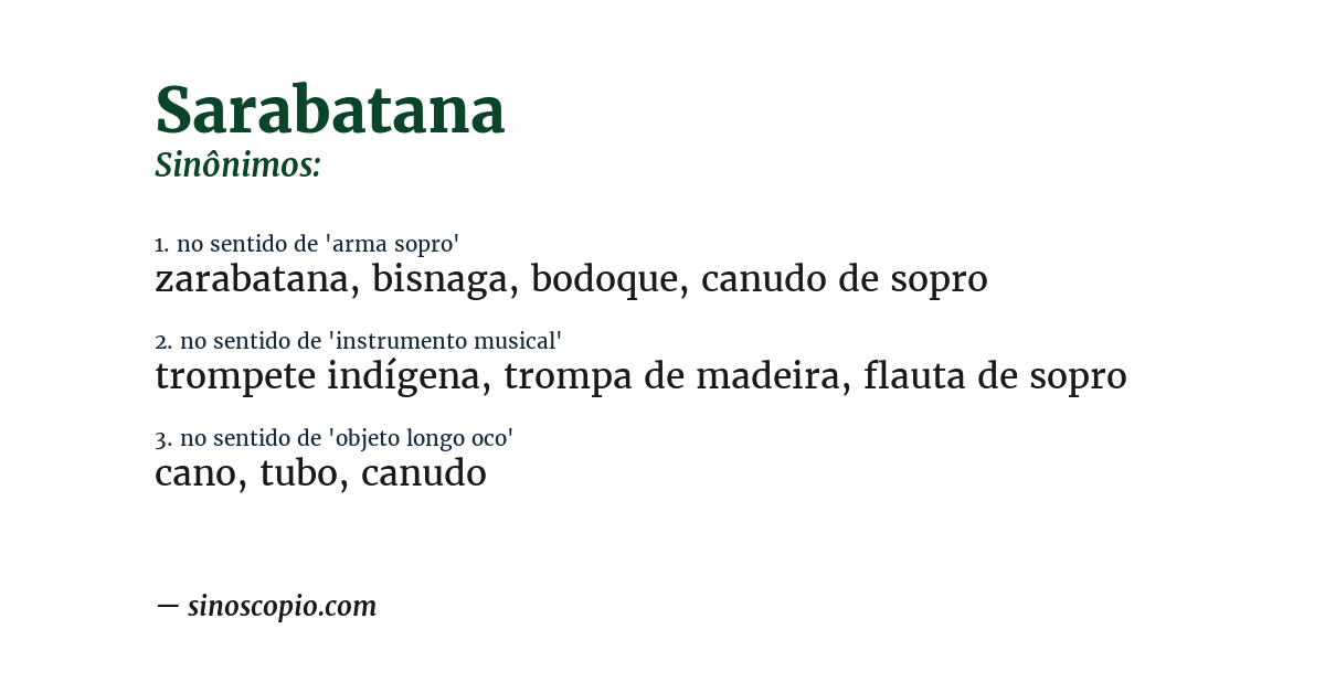 Sinônimo de sarabatana