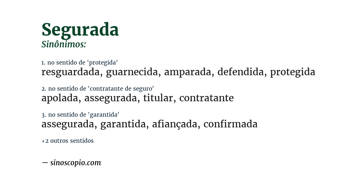 Sinônimo de segurada