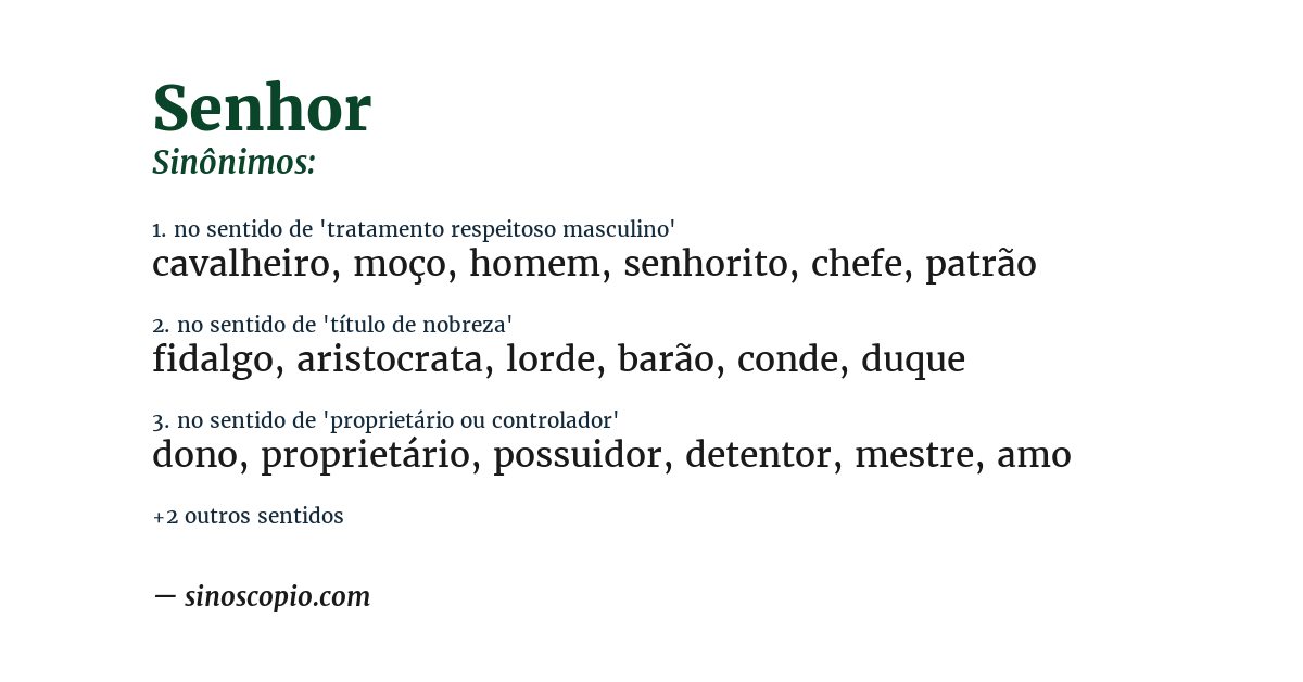Sinônimo de senhor