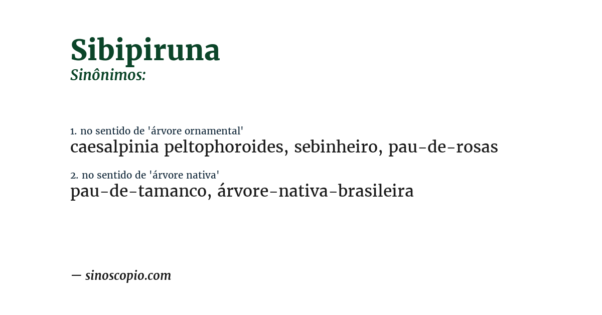 Sinônimo de sibipiruna