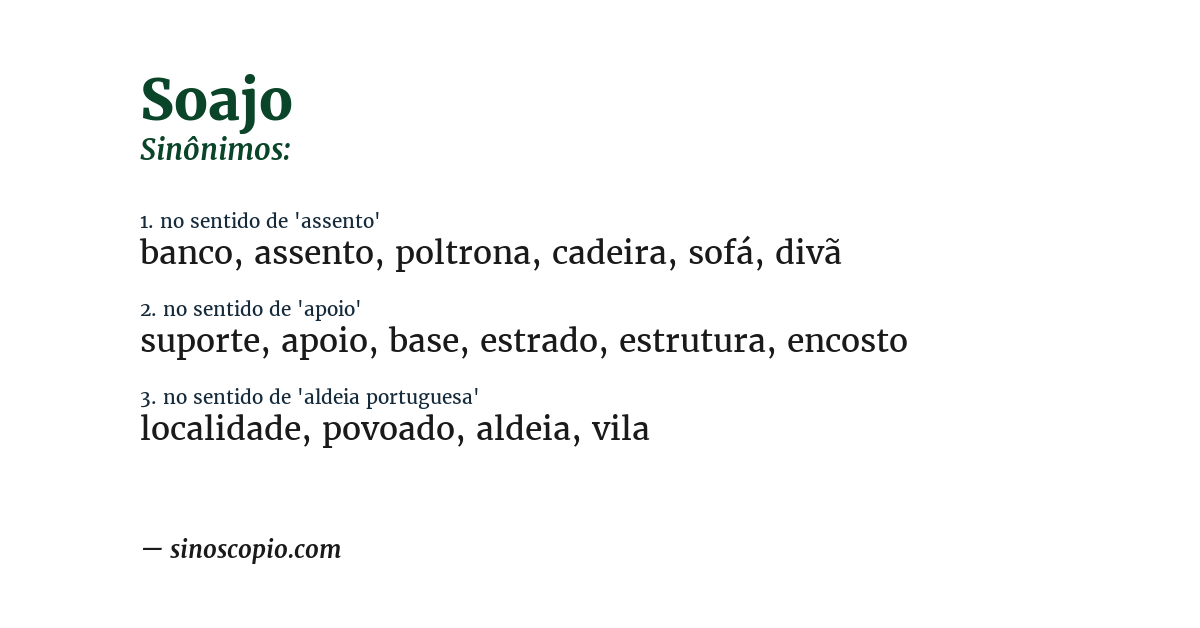 Sinônimo de soajo