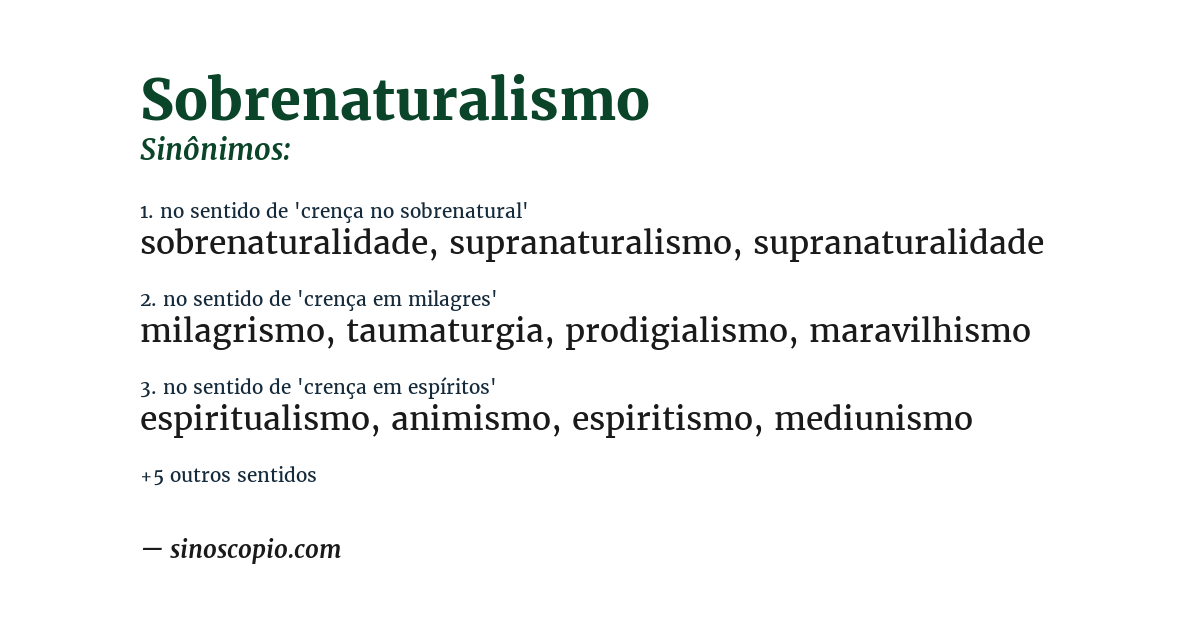 Sinônimo de sobrenaturalismo