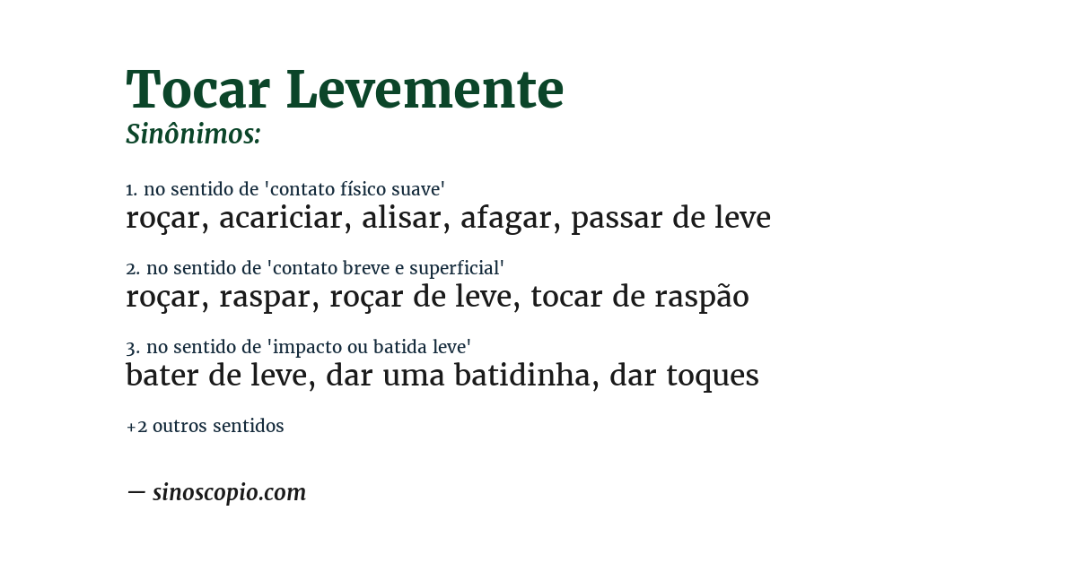 Sinônimo de tocar levemente