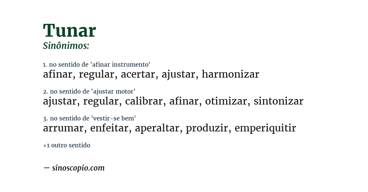 Sinônimo de tunar
