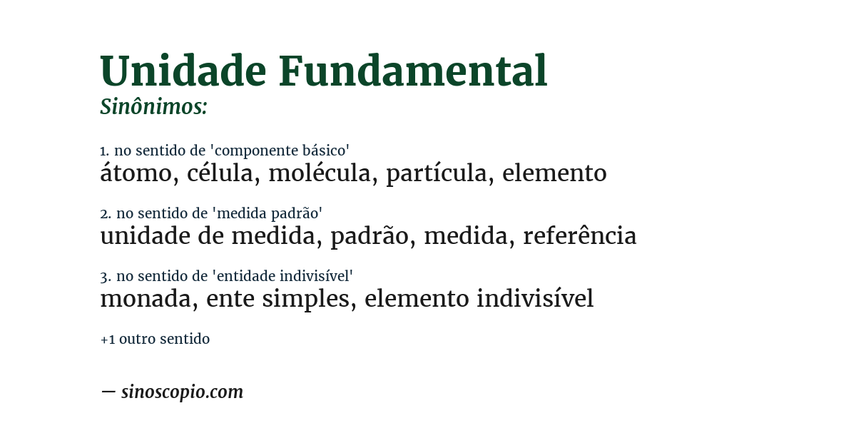 Sinônimo de unidade fundamental