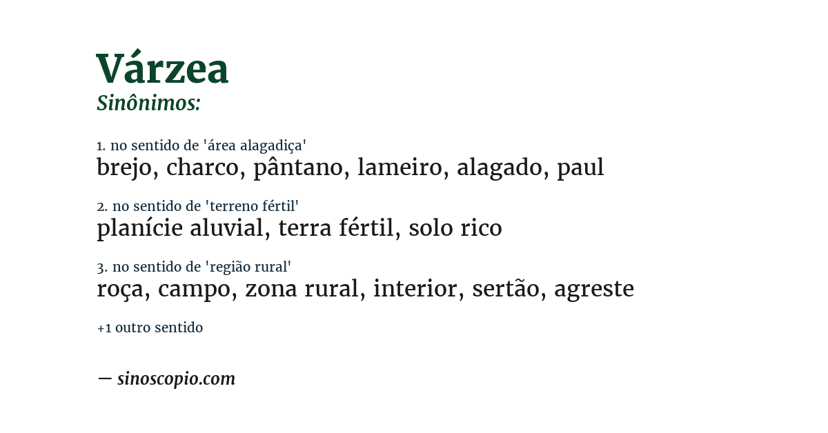 Sinônimo de várzea