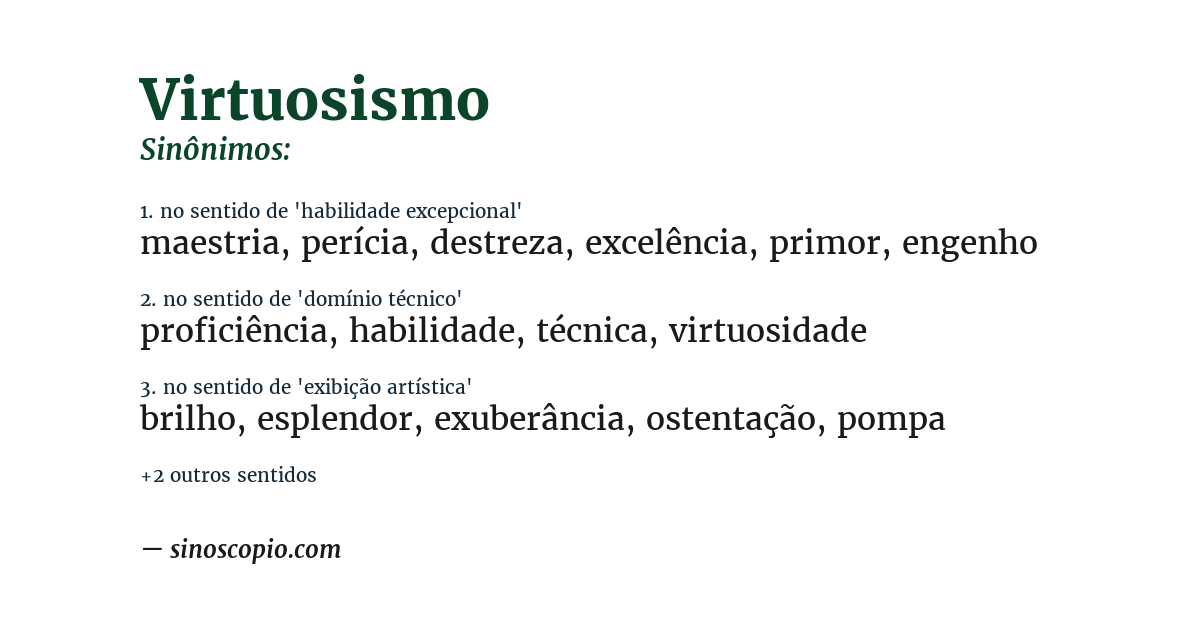 Sinônimo de virtuosismo