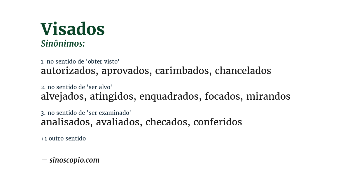 Sinônimo de visados