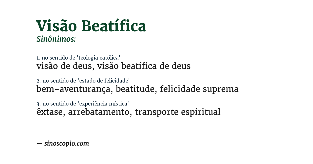 Sinônimo de visão beatífica