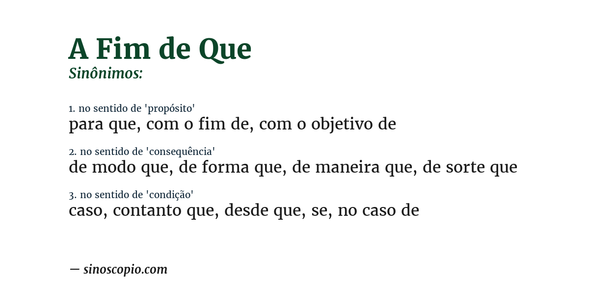 Sinônimo de a fim de que