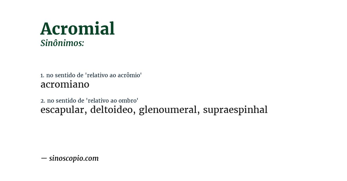Sinônimo de acromial