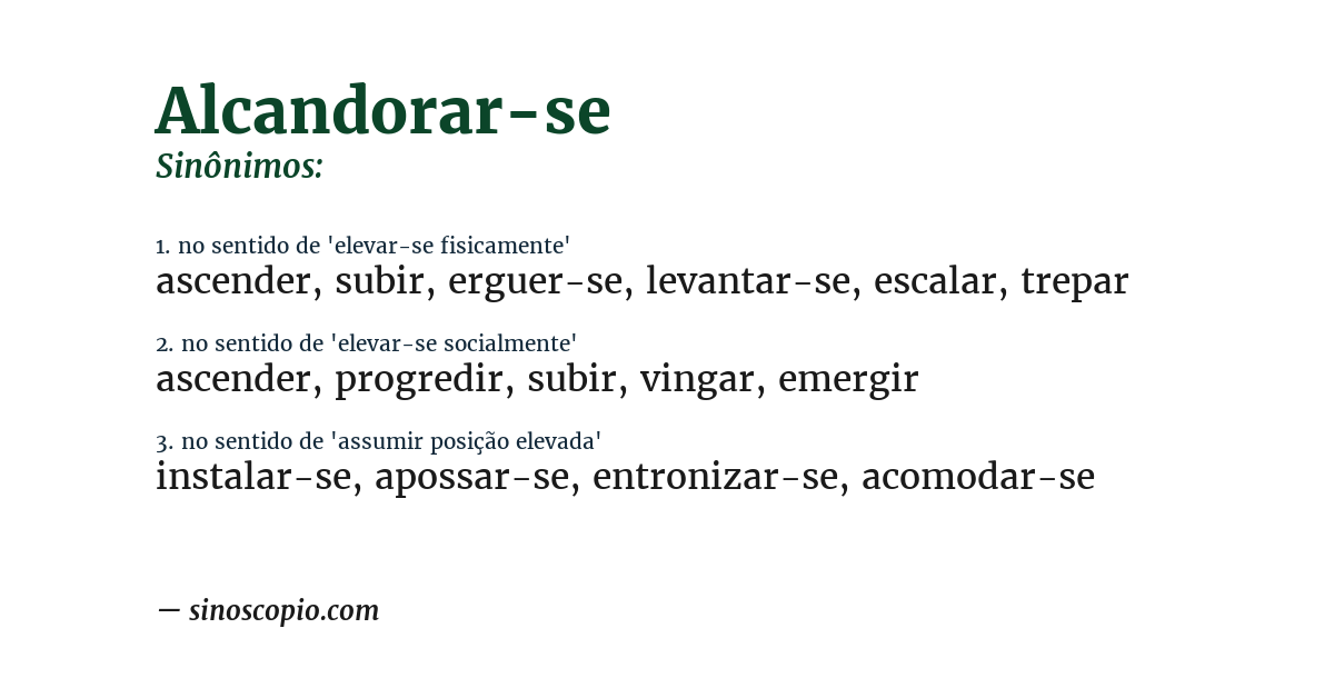 Sinônimo de alcandorar-se