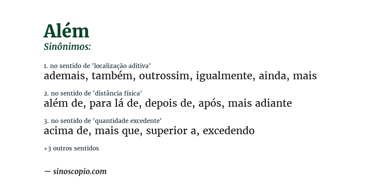 Sinônimo de além