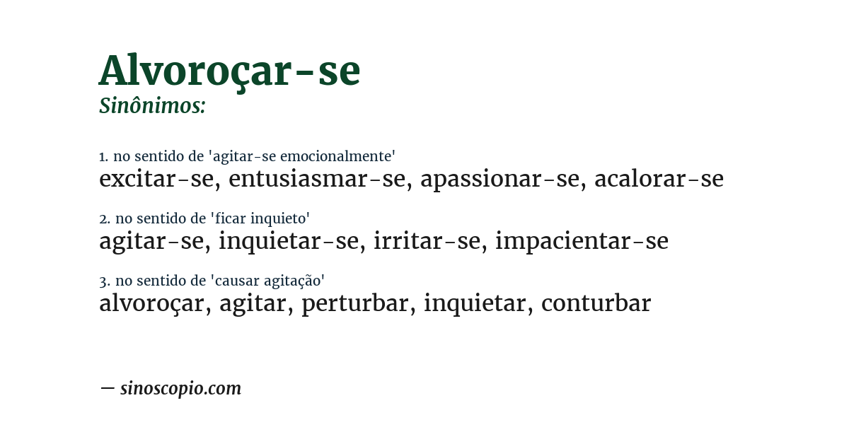 Sinônimo de alvoroçar-se