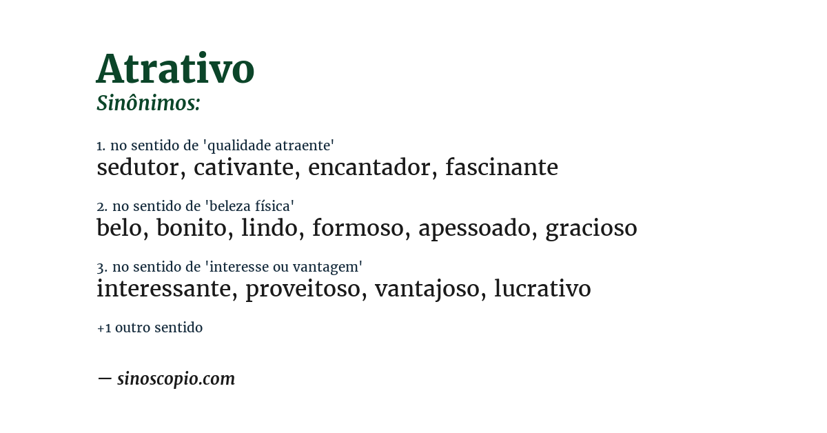 Sinônimo de atrativo