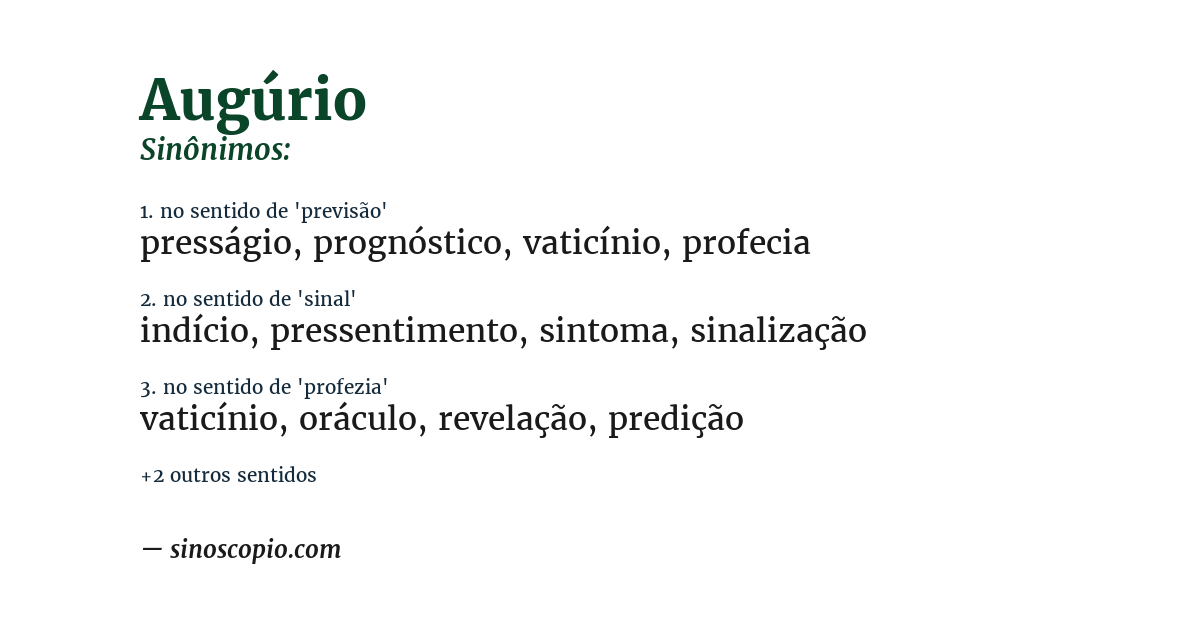 Sinônimo de augúrio
