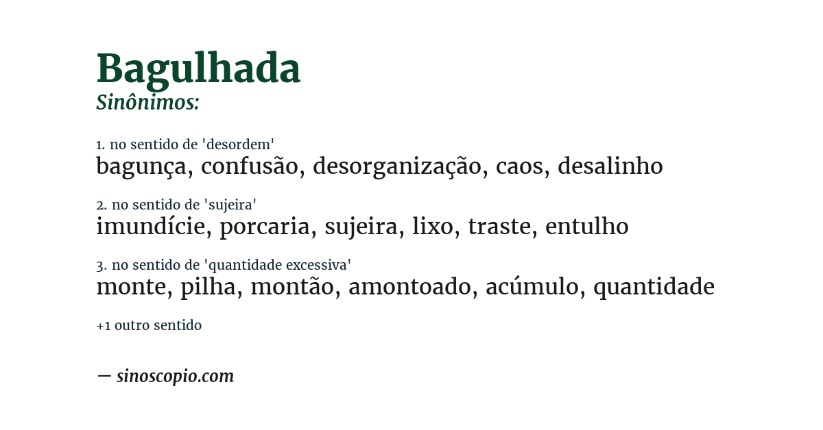 Sinônimo de bagulhada