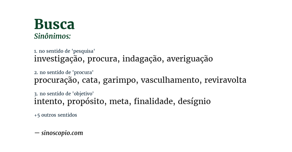 Sinônimo de busca