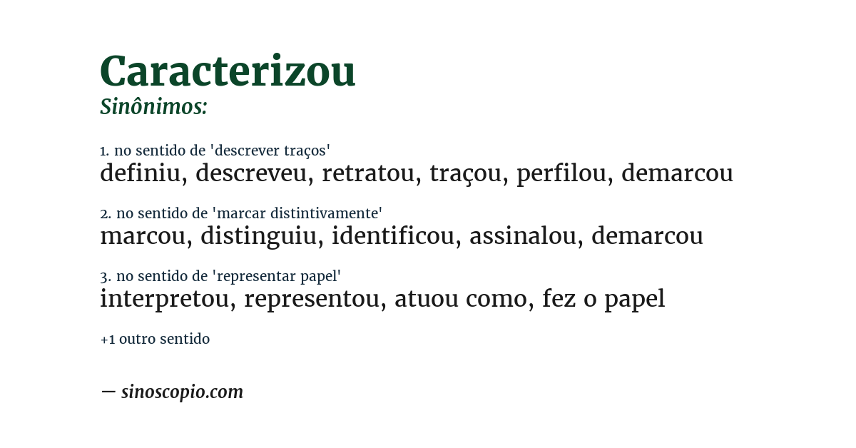 Sinônimo de caracterizou