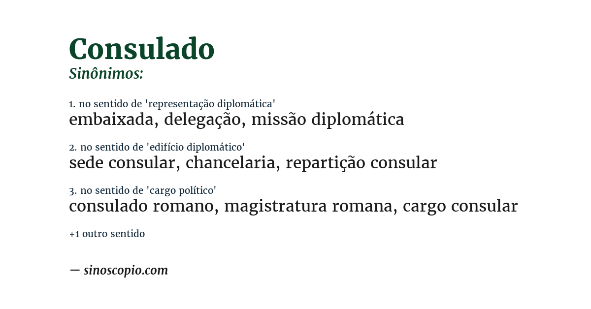 Sinônimo de consulado