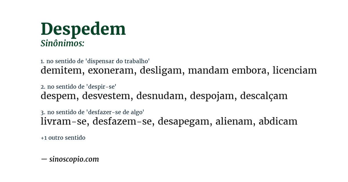 Sinônimo de despedem