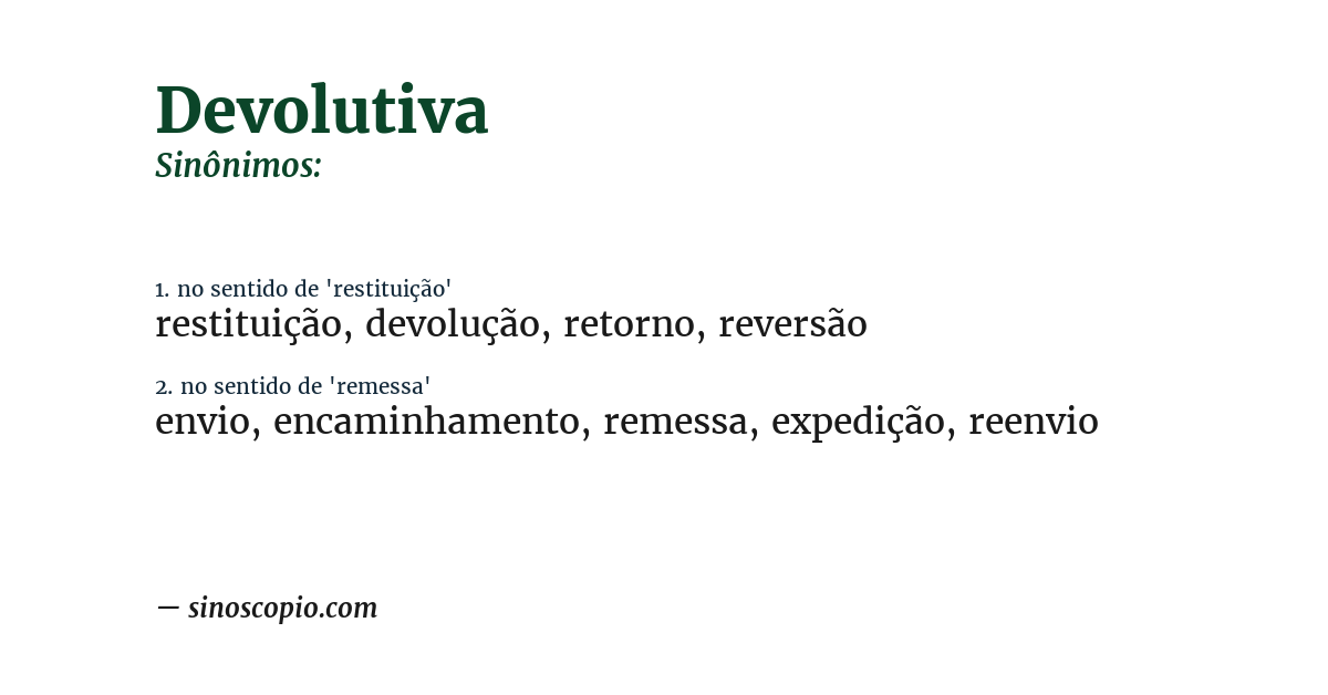 Sinônimo de devolutiva