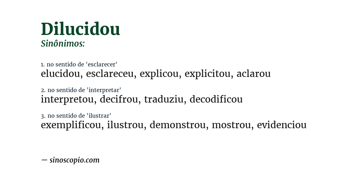Sinônimo de dilucidou
