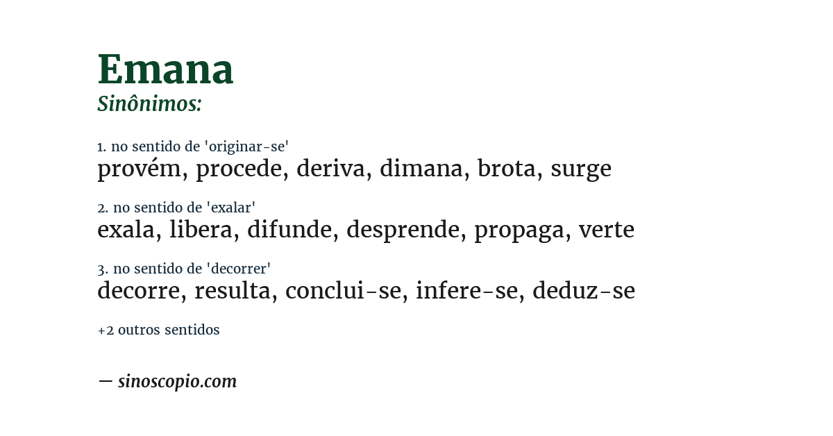 Sinônimo de emana