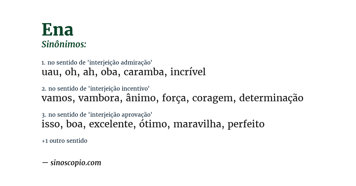 Sinônimo de ena