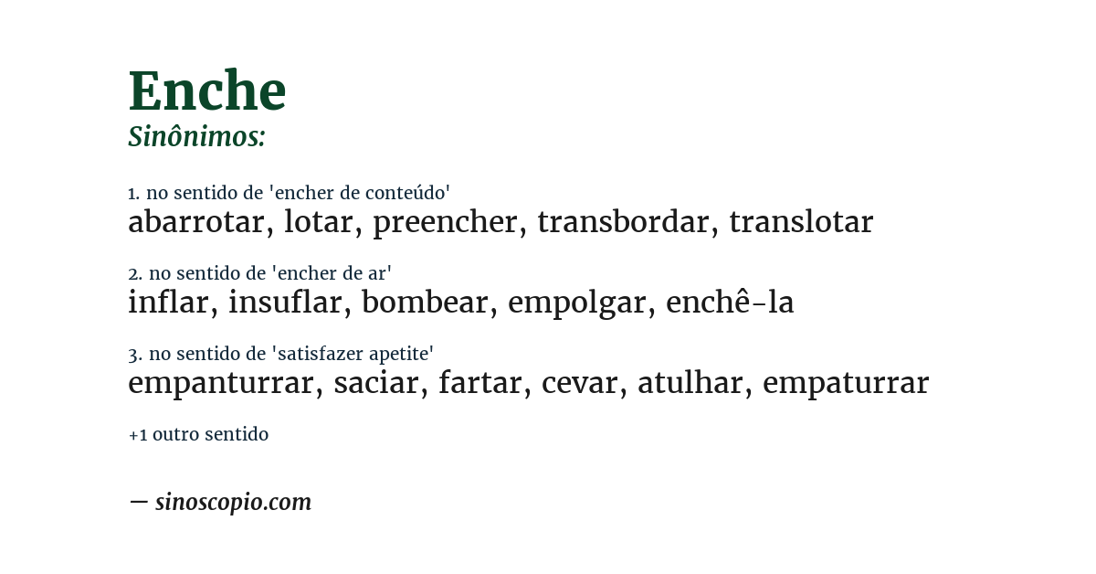 Sinônimo de enche