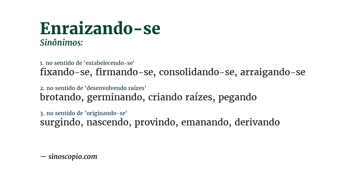 Sinônimo de enraizando-se