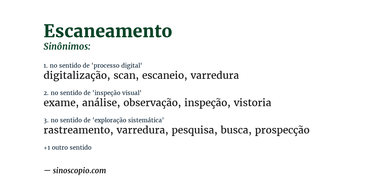 Sinônimo de escaneamento