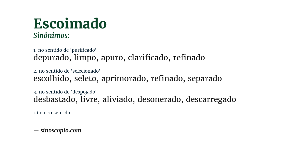 Sinônimo de escoimado