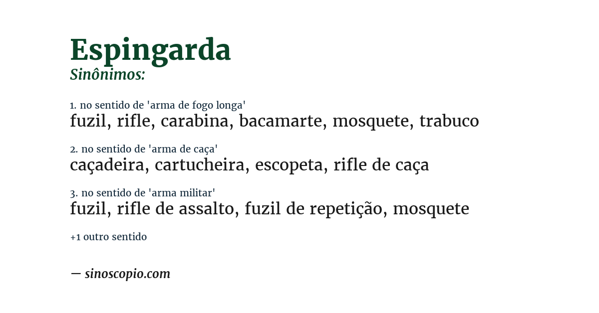 Sinônimo de espingarda