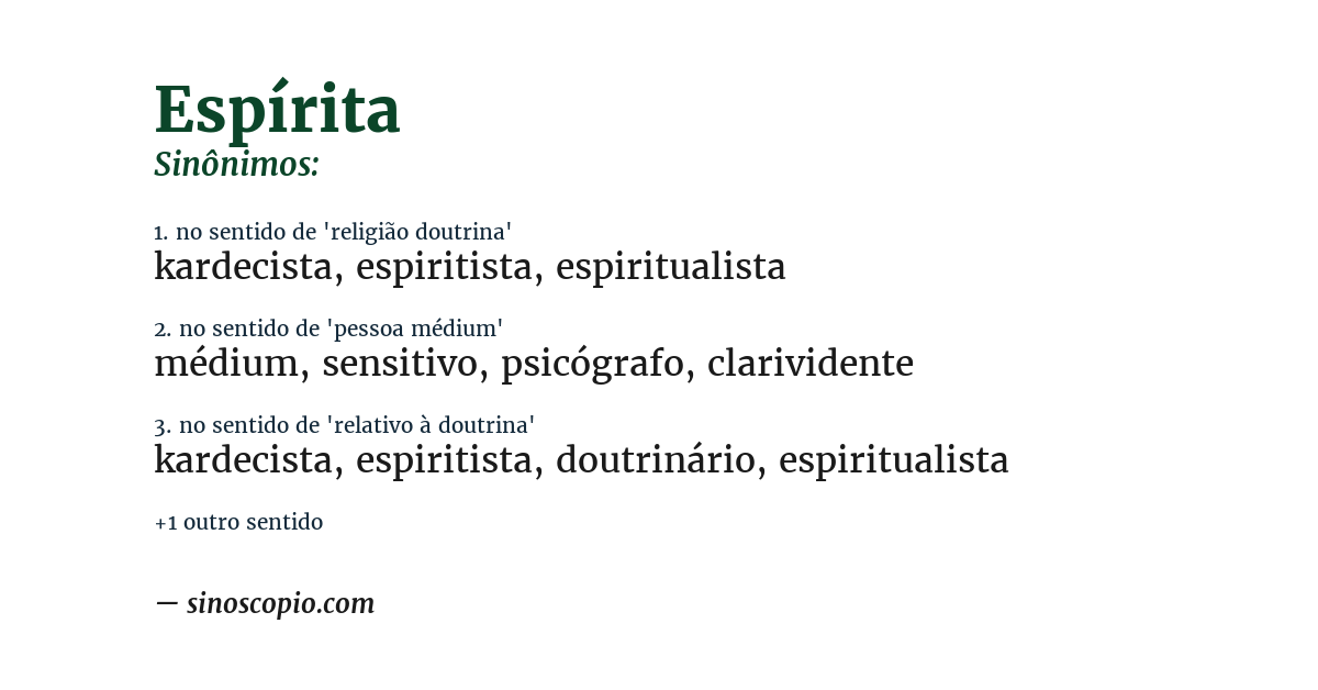Sinônimo de espírita