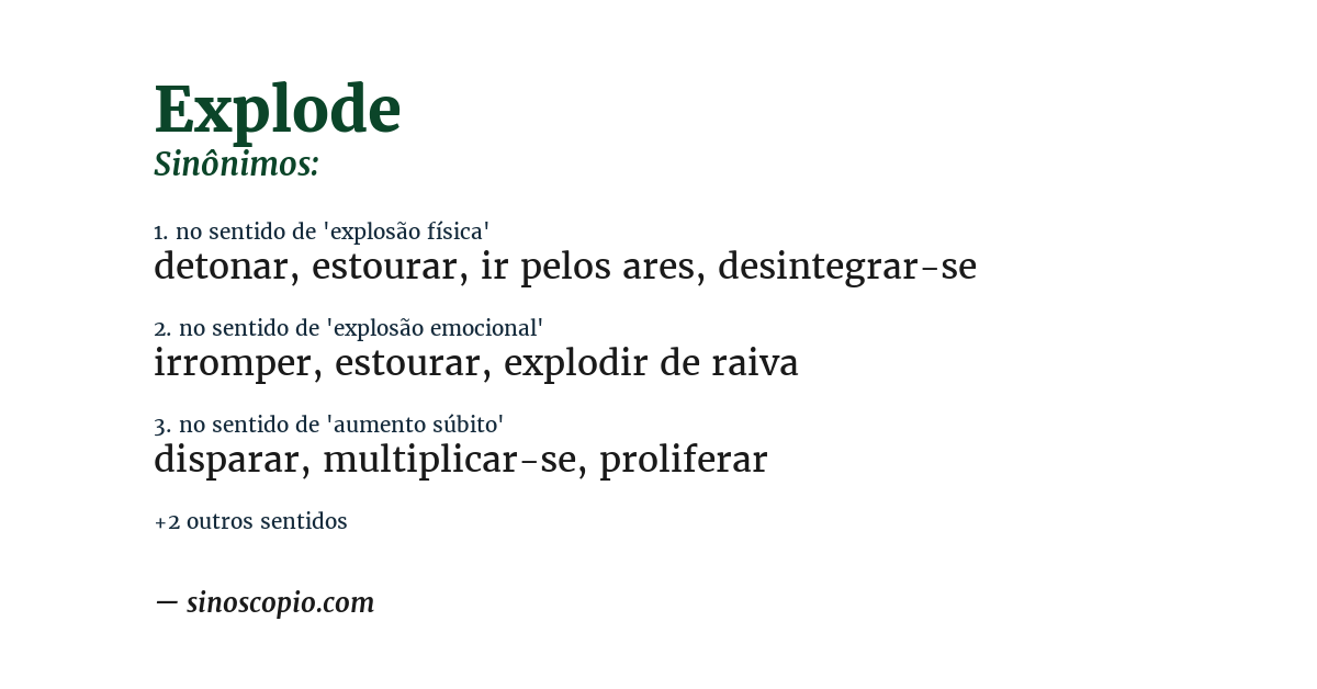 Sinônimo de explode