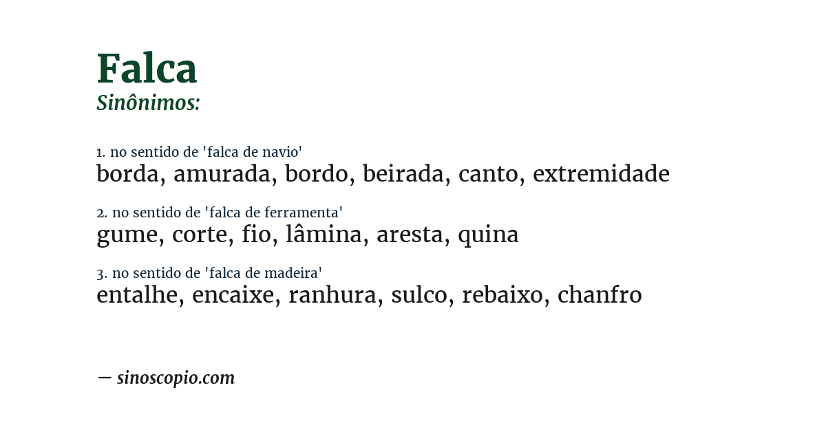 Sinônimo de falca