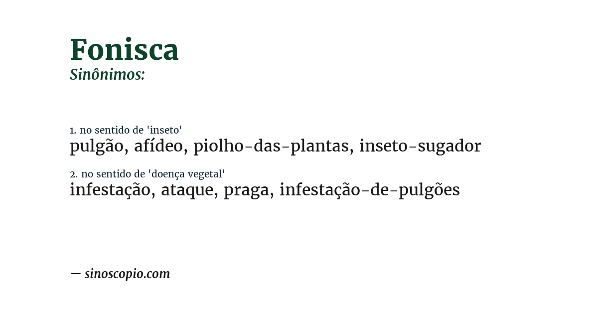 Sinônimo de fonisca