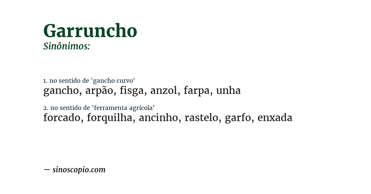 Sinônimo de garruncho