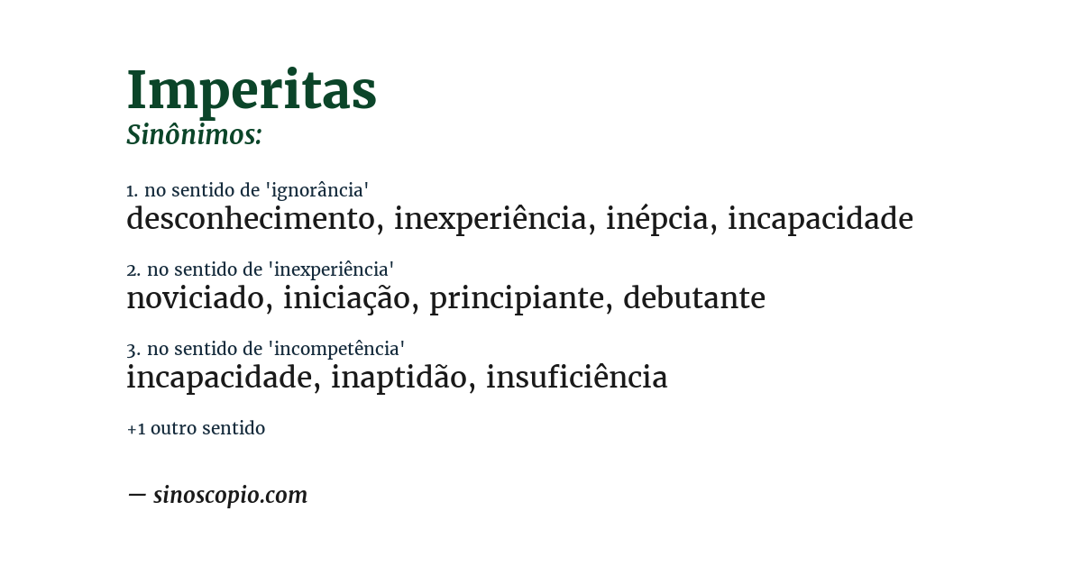 Sinônimo de imperitas