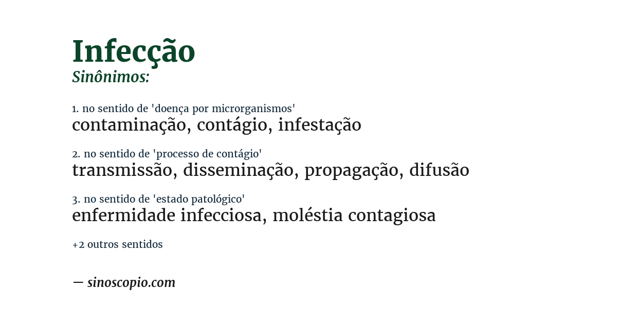 Sinônimo de infecção