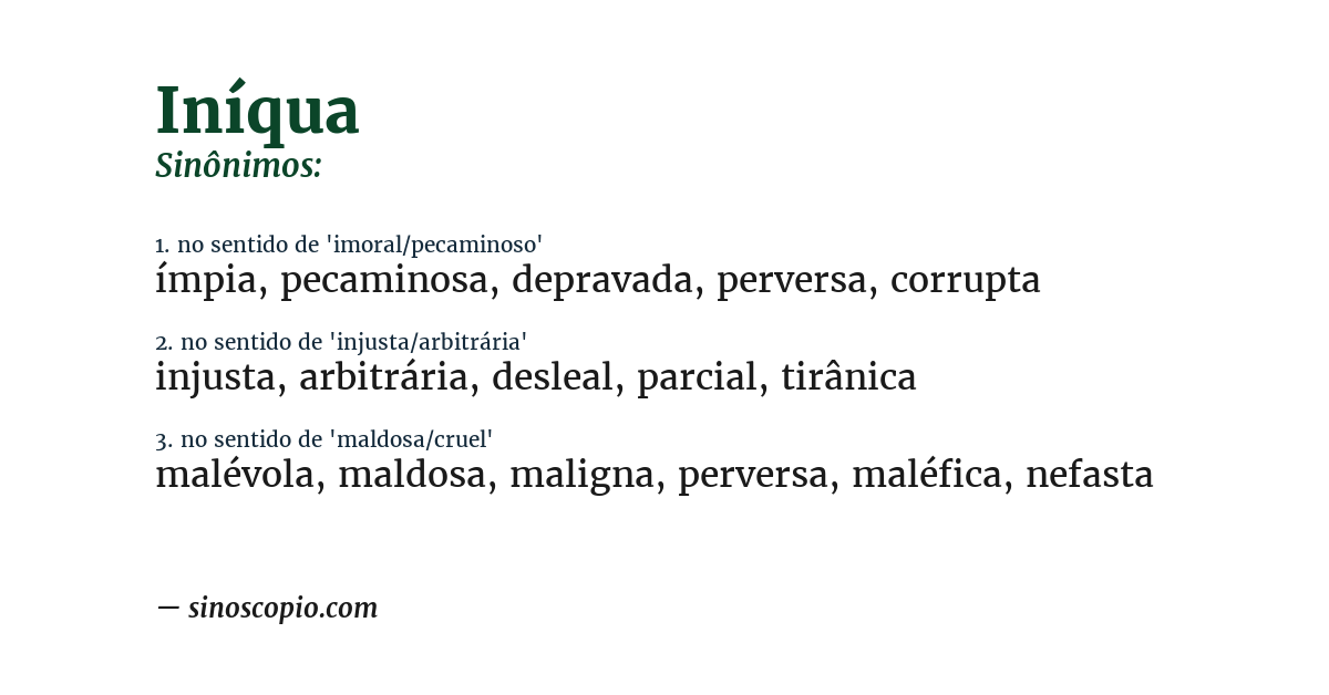 Sinônimo de iníqua