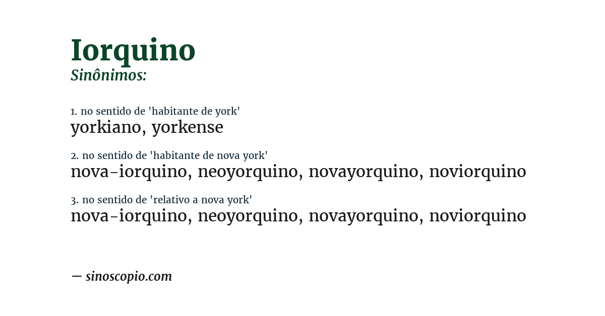 Sinônimo de iorquino