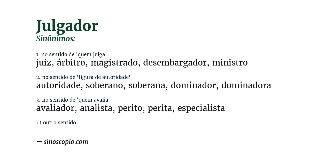 Sinônimo de julgador