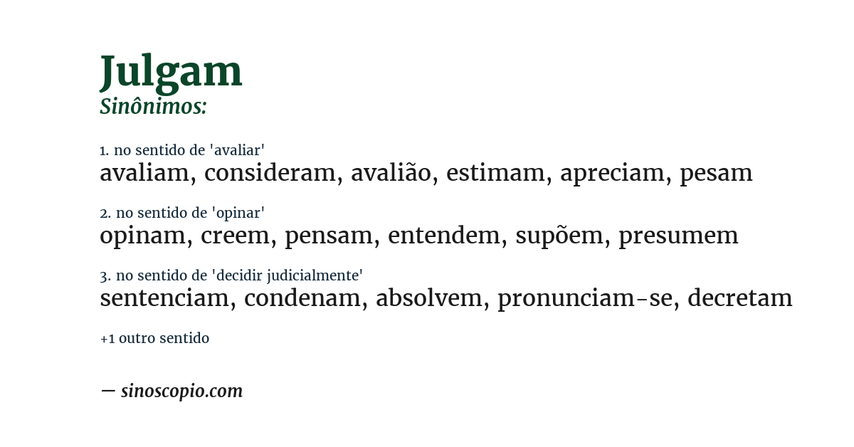 Sinônimo de julgam