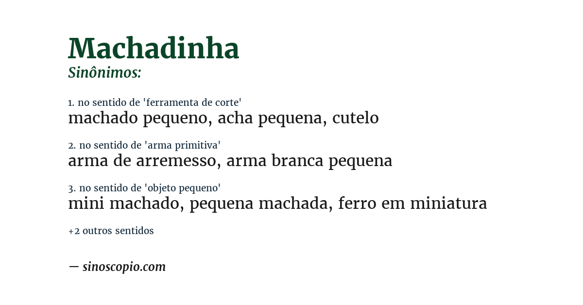 Sinônimo de machadinha