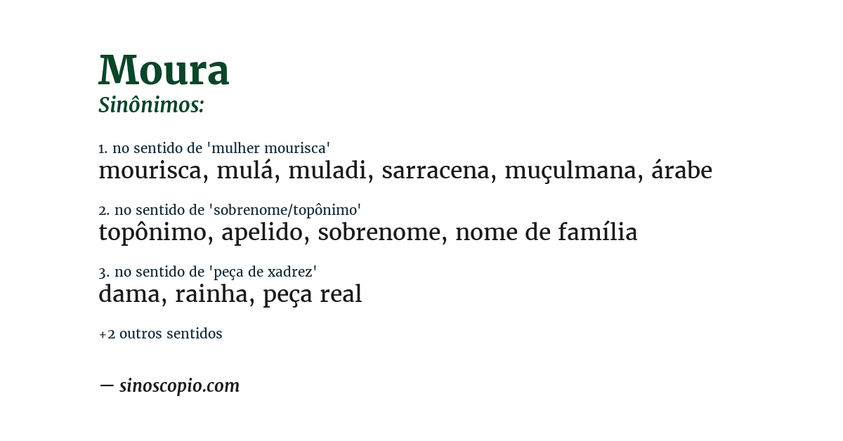 Sinônimo de moura