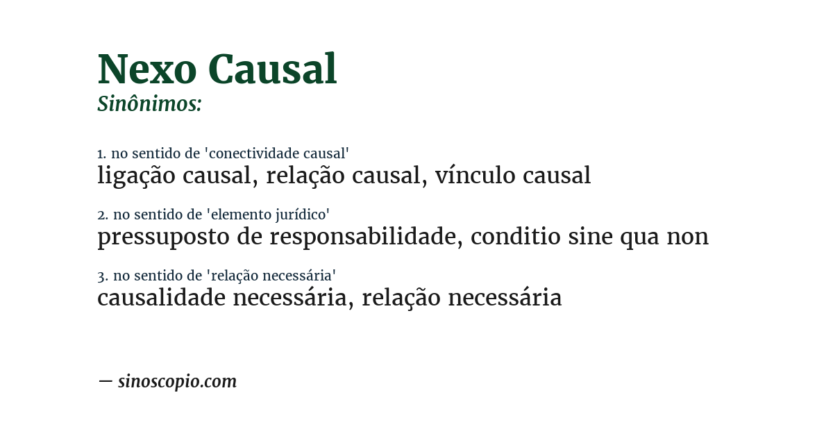 Sinônimo de nexo causal
