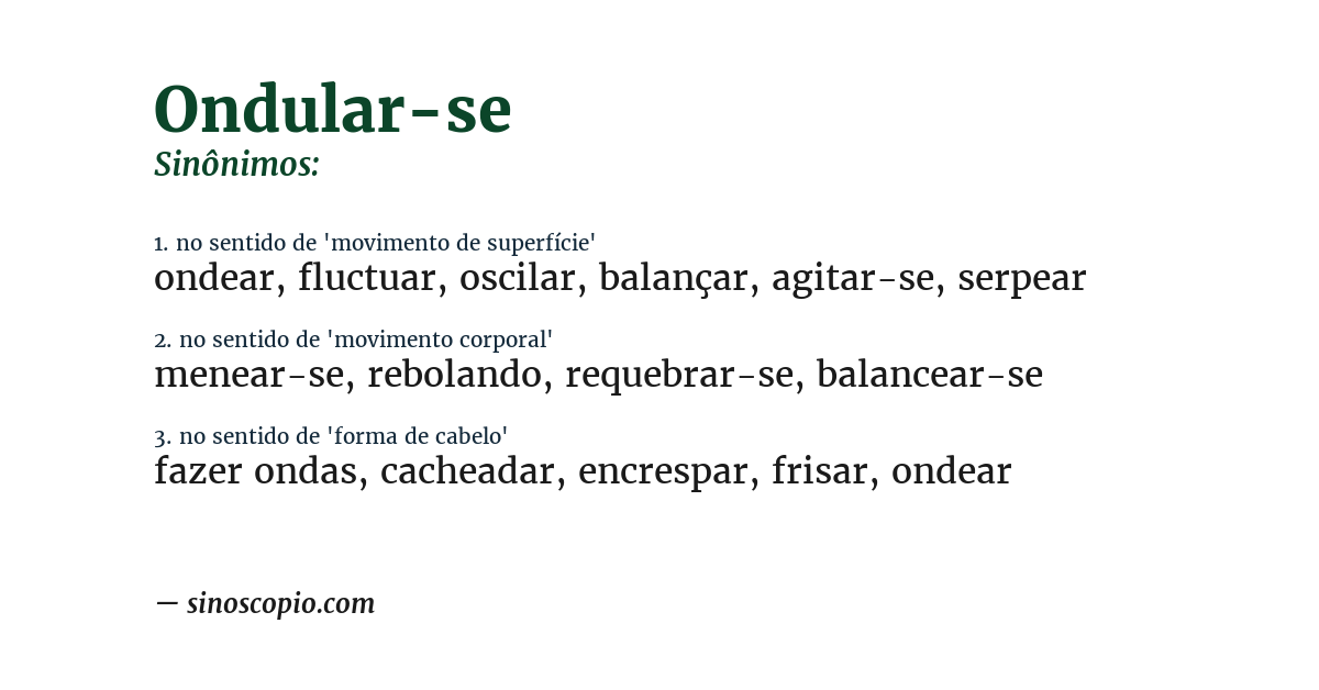 Sinônimo de ondular-se