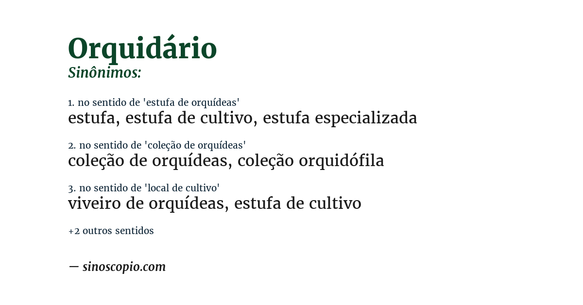 Sinônimo de orquidário